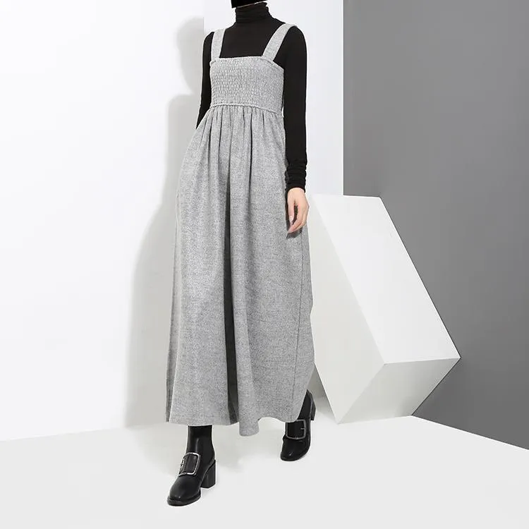 Jucee Wide Leg Overalls - Gray