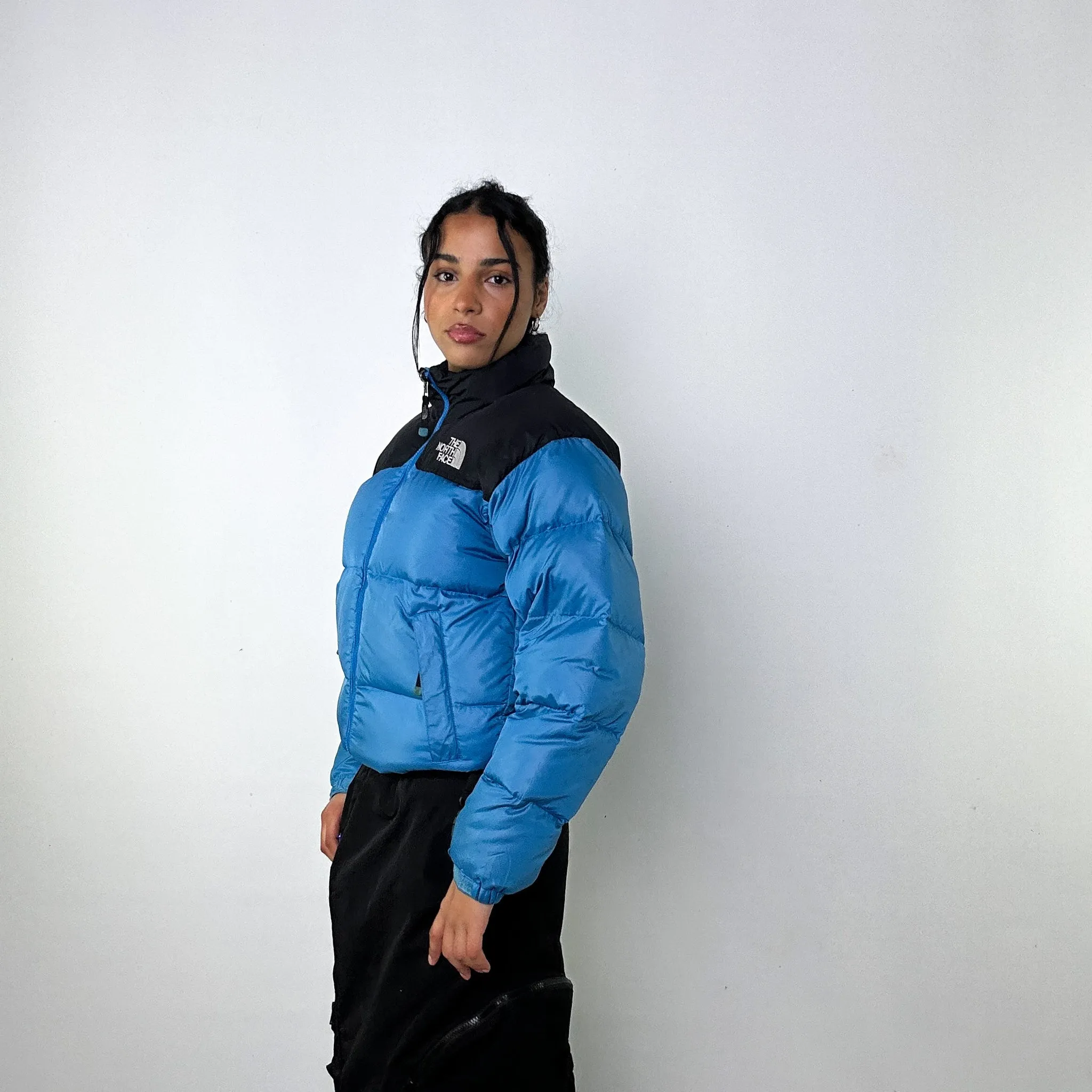 Light Blue 90s The North Face 700 Series Nuptse Puffer Jacket Coat (XS)