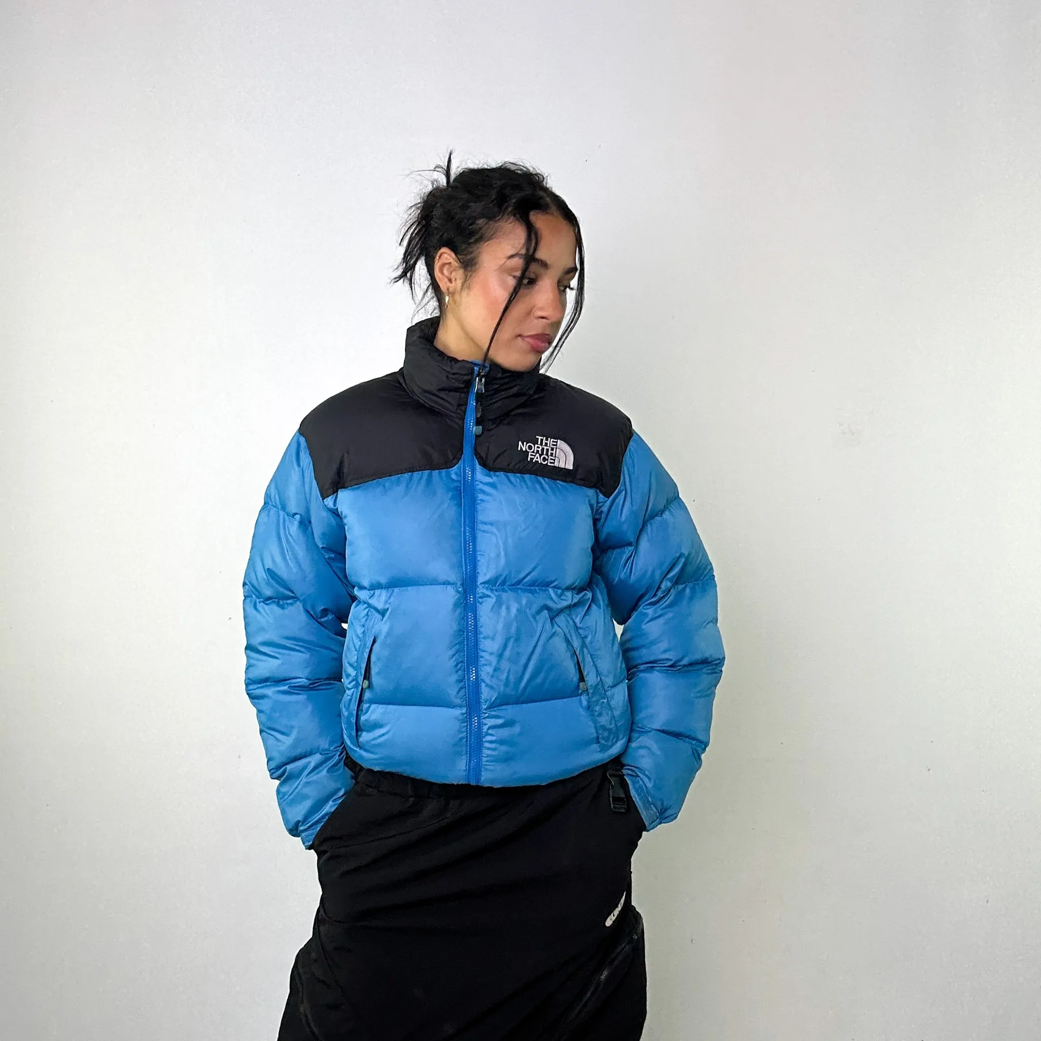 Light Blue 90s The North Face 700 Series Nuptse Puffer Jacket Coat (XS)