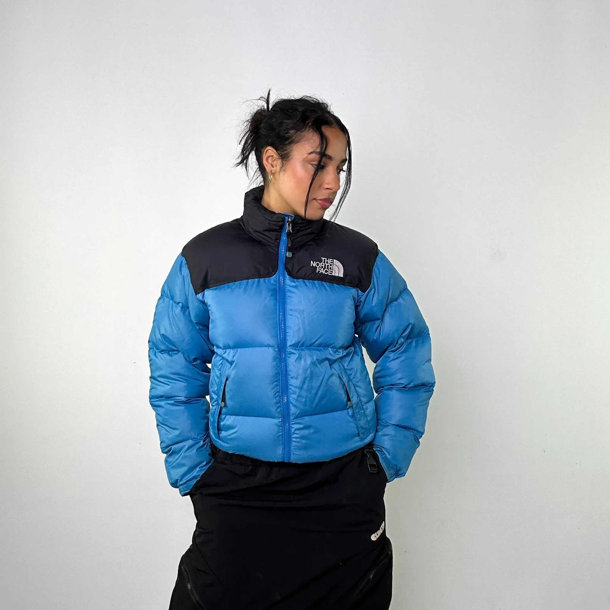 Light Blue 90s The North Face 700 Series Nuptse Puffer Jacket Coat (XS)