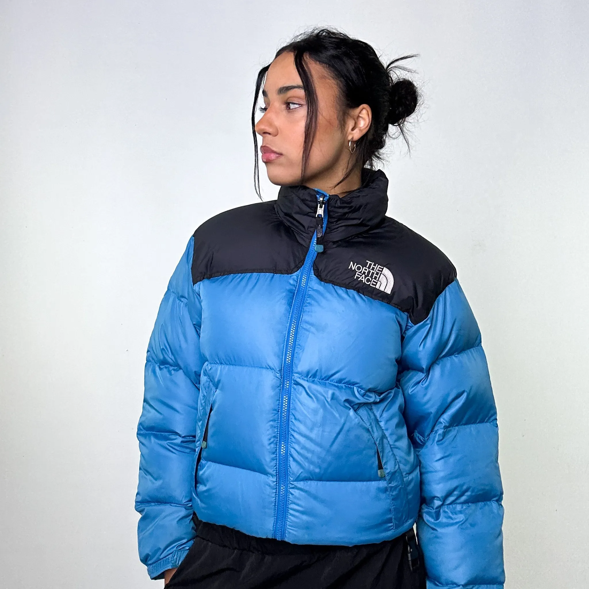 Light Blue 90s The North Face 700 Series Nuptse Puffer Jacket Coat (XS)