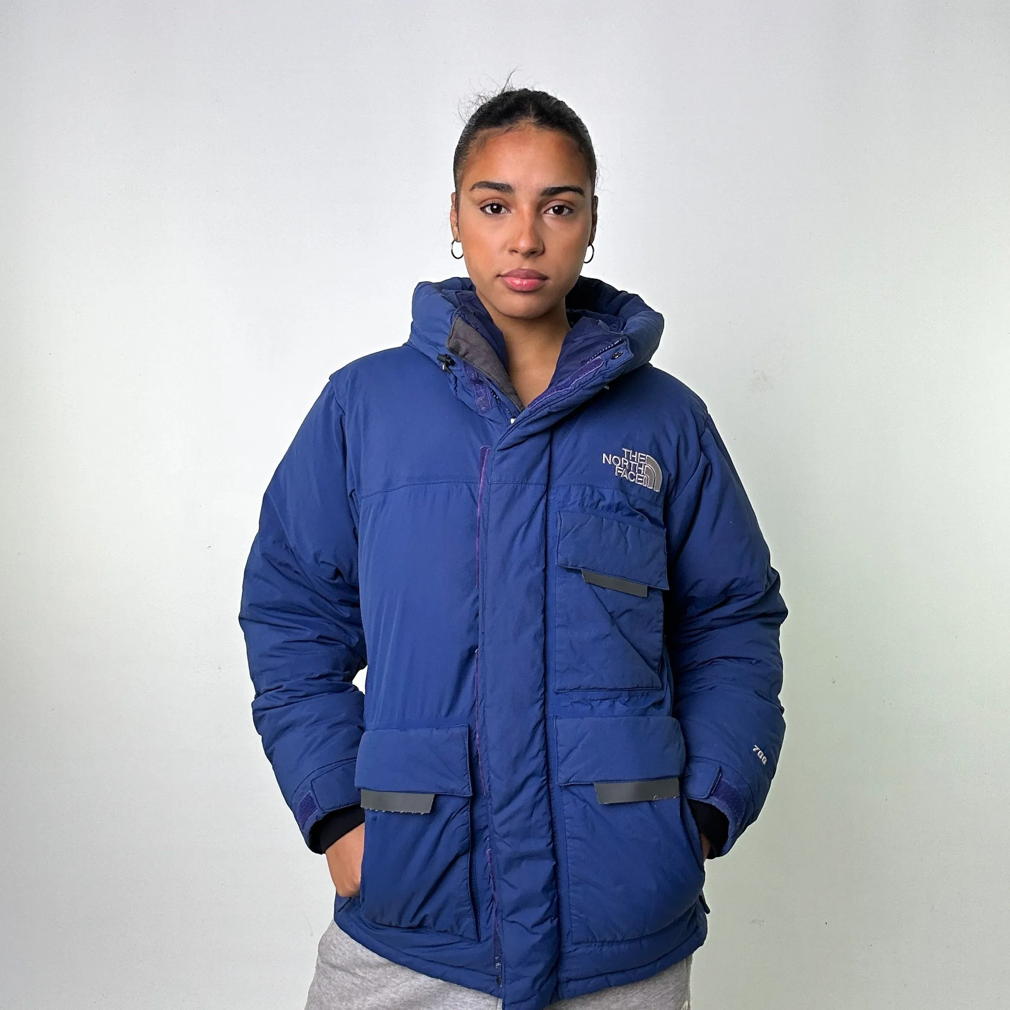 Light Blue 90s The North Face 700 Series Puffer Jacket Coat (S)