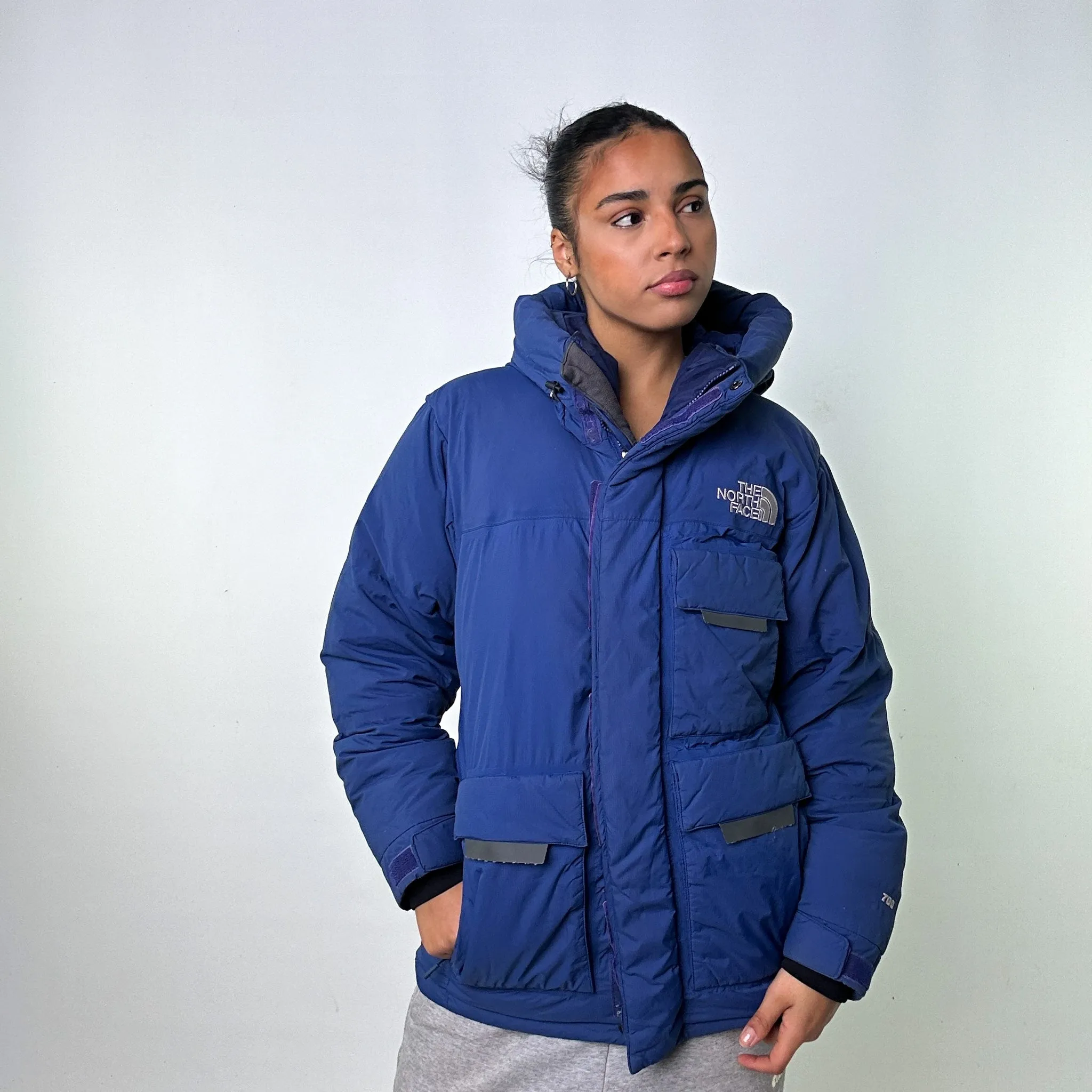 Light Blue 90s The North Face 700 Series Puffer Jacket Coat (S)