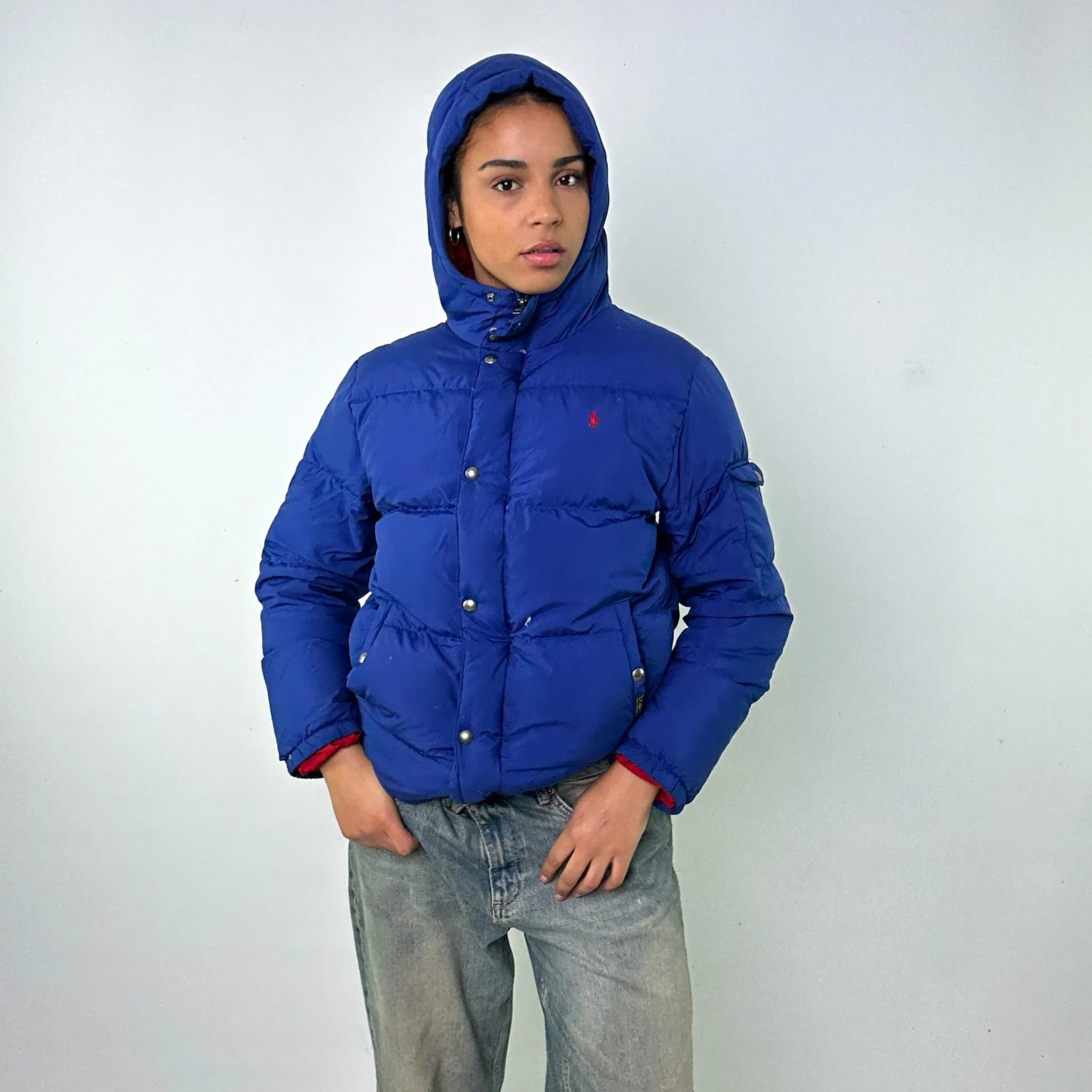 Light Blue y2ks Polo Ralph Lauren Puffer Jacket Coat (S)