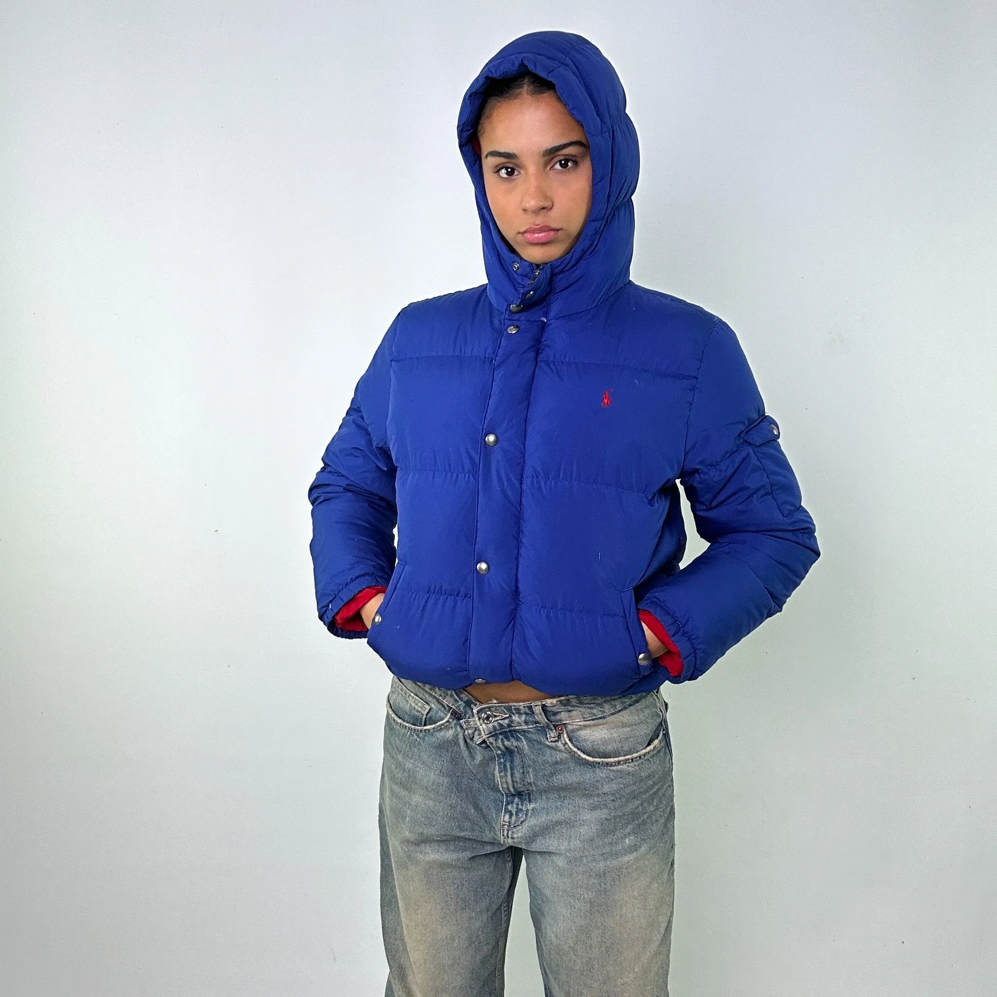 Light Blue y2ks Polo Ralph Lauren Puffer Jacket Coat (S)