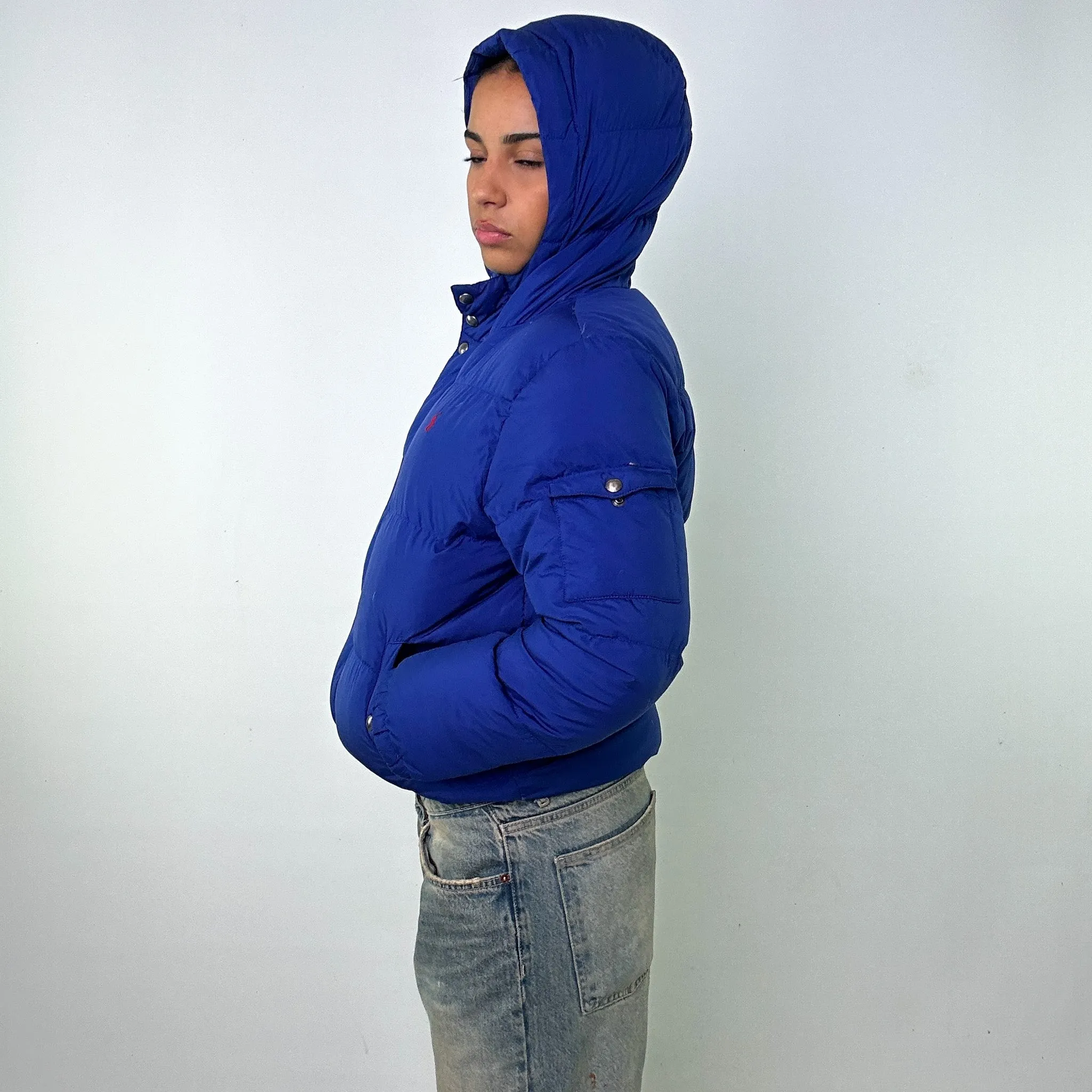 Light Blue y2ks Polo Ralph Lauren Puffer Jacket Coat (S)