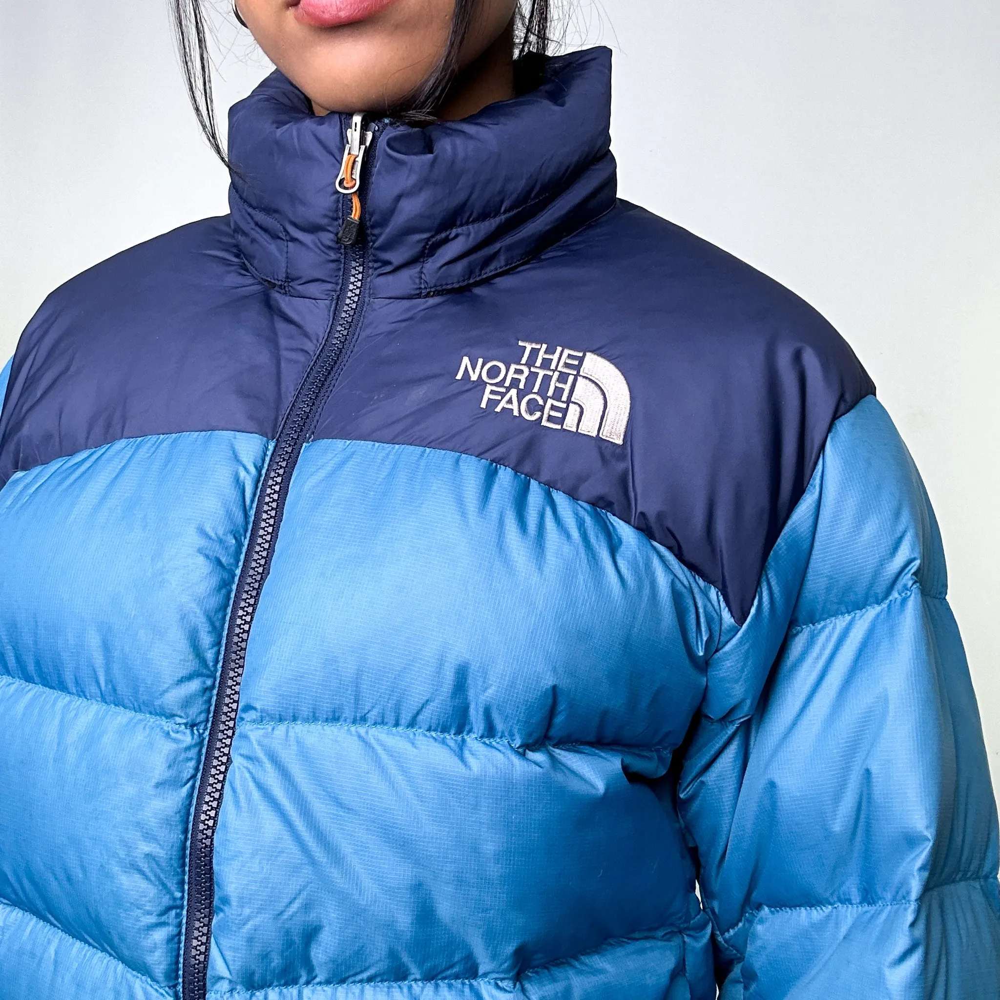 Light Blue y2ks The North Face 700 Series Nuptse Puffer Jacket Coat (M)