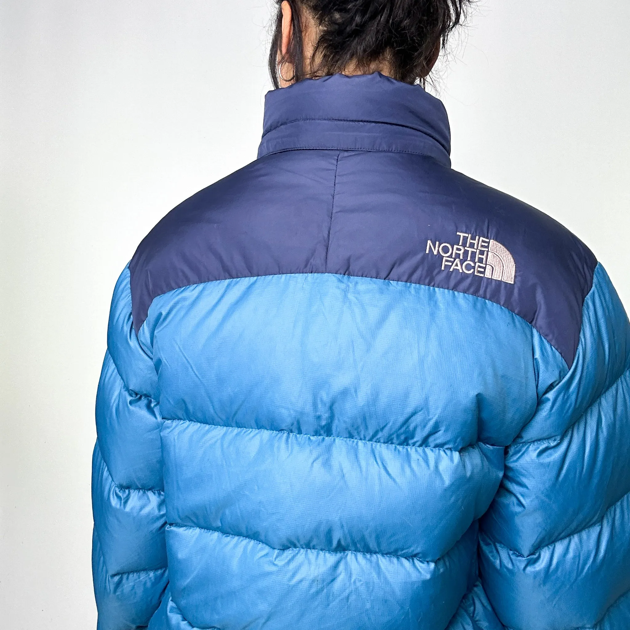 Light Blue y2ks The North Face 700 Series Nuptse Puffer Jacket Coat (M)