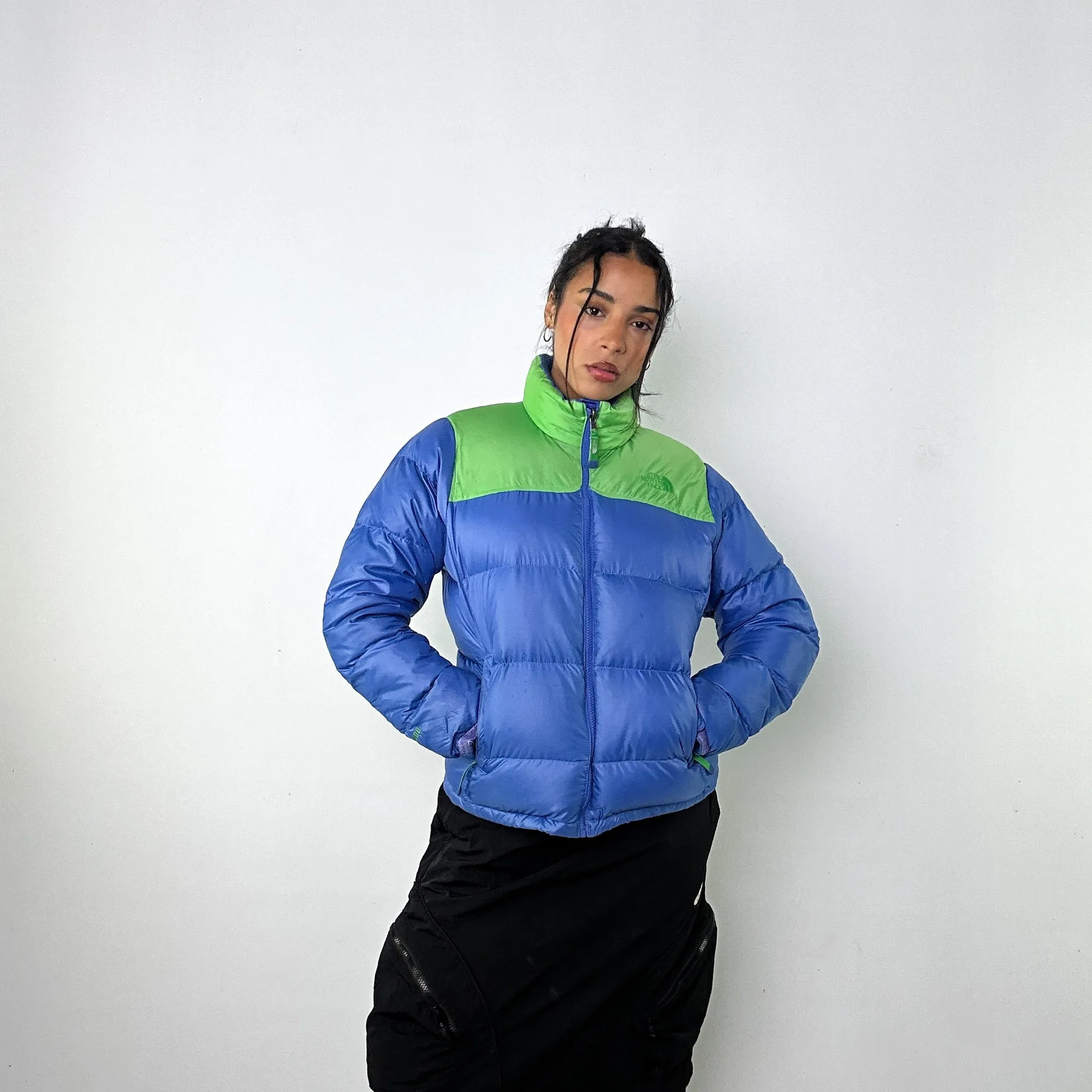 Light Blue y2ks The North Face 700 Series Puffer Jacket Coat (M)