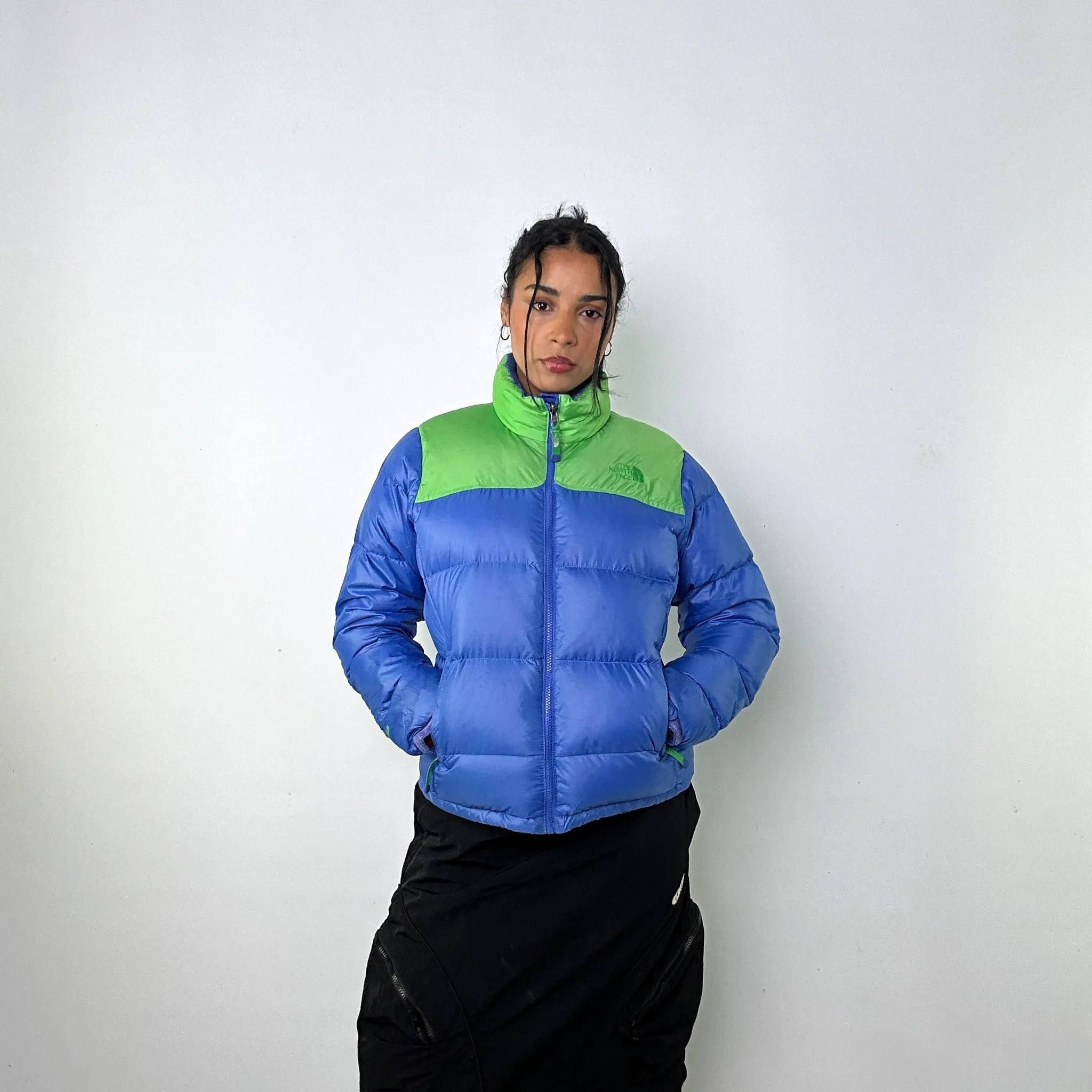 Light Blue y2ks The North Face 700 Series Puffer Jacket Coat (M)