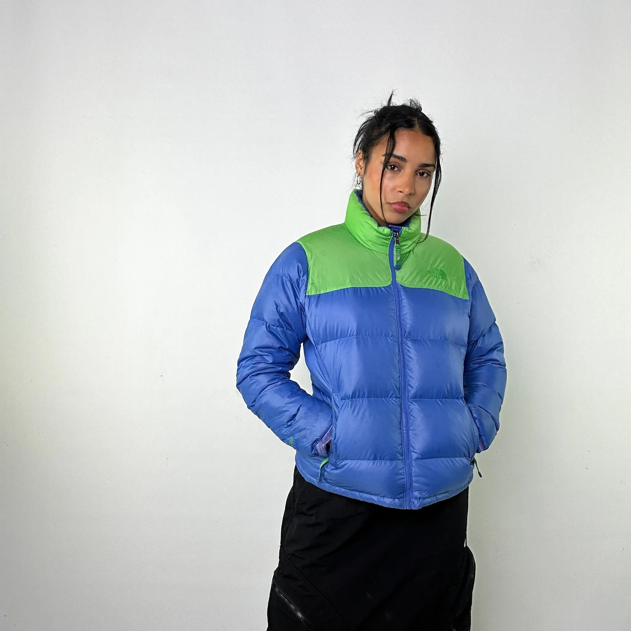 Light Blue y2ks The North Face 700 Series Puffer Jacket Coat (M)