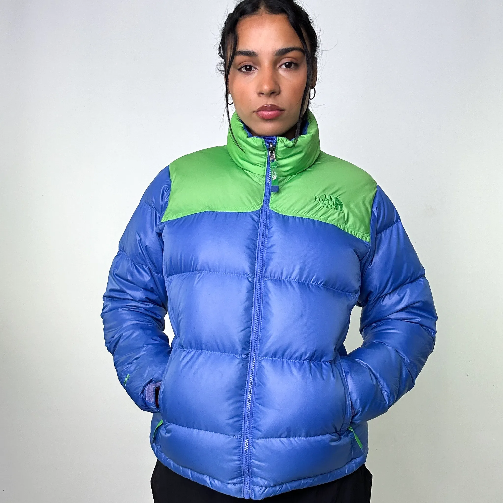 Light Blue y2ks The North Face 700 Series Puffer Jacket Coat (M)