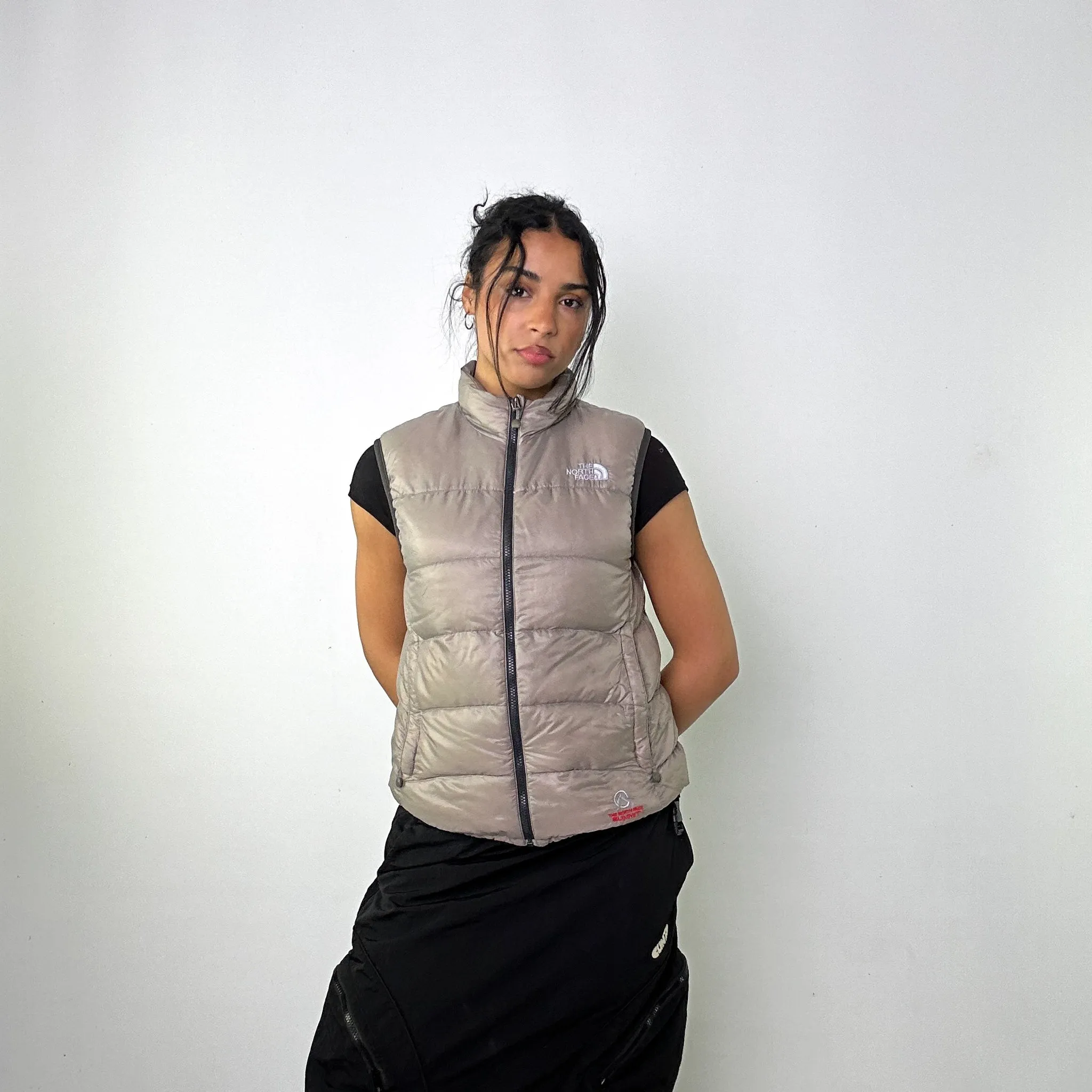 Light Grey 90s The North Face Summit Series Puffer Jacket Coat Gilet (L)