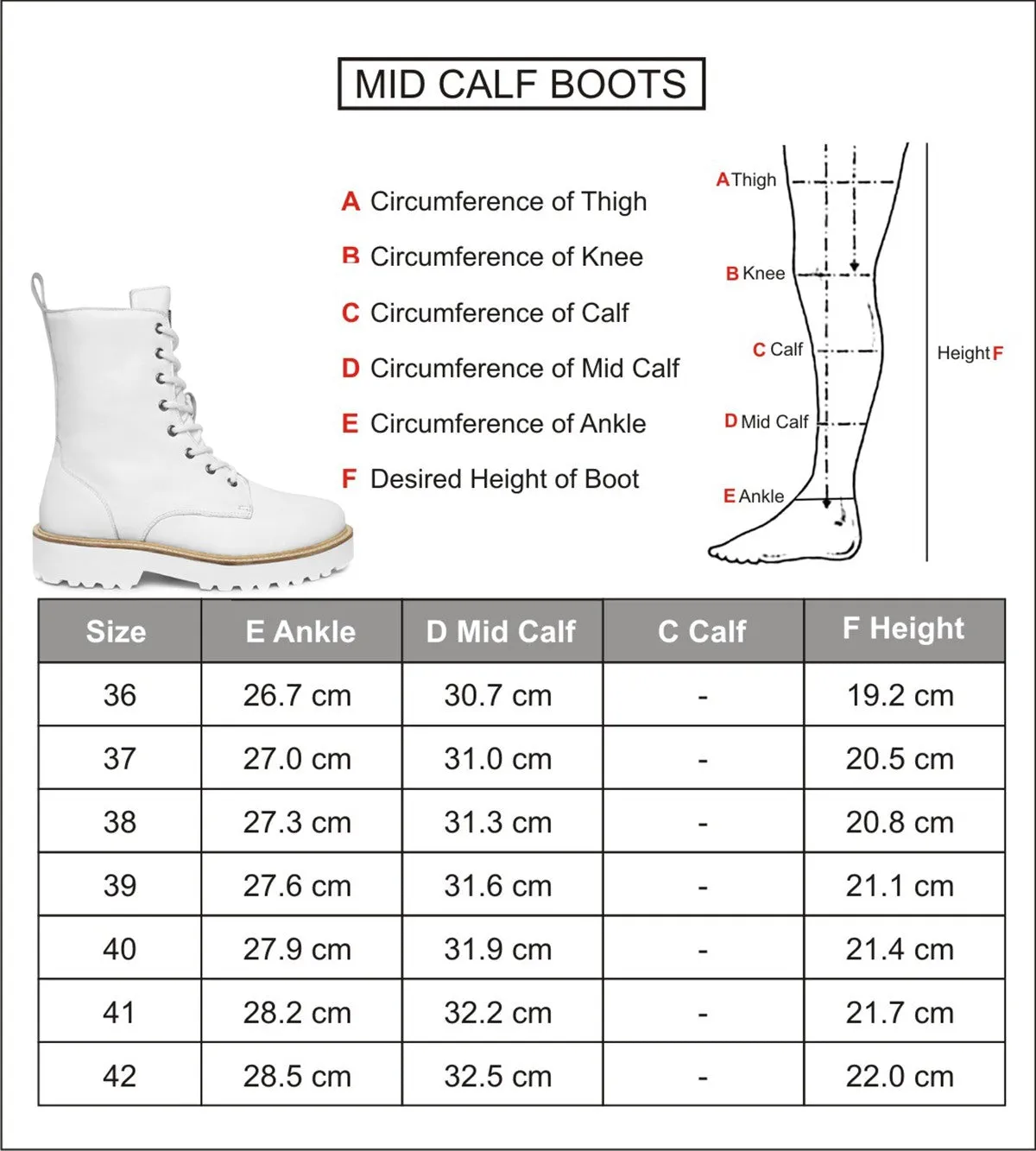 Light Weight White Leather Boot