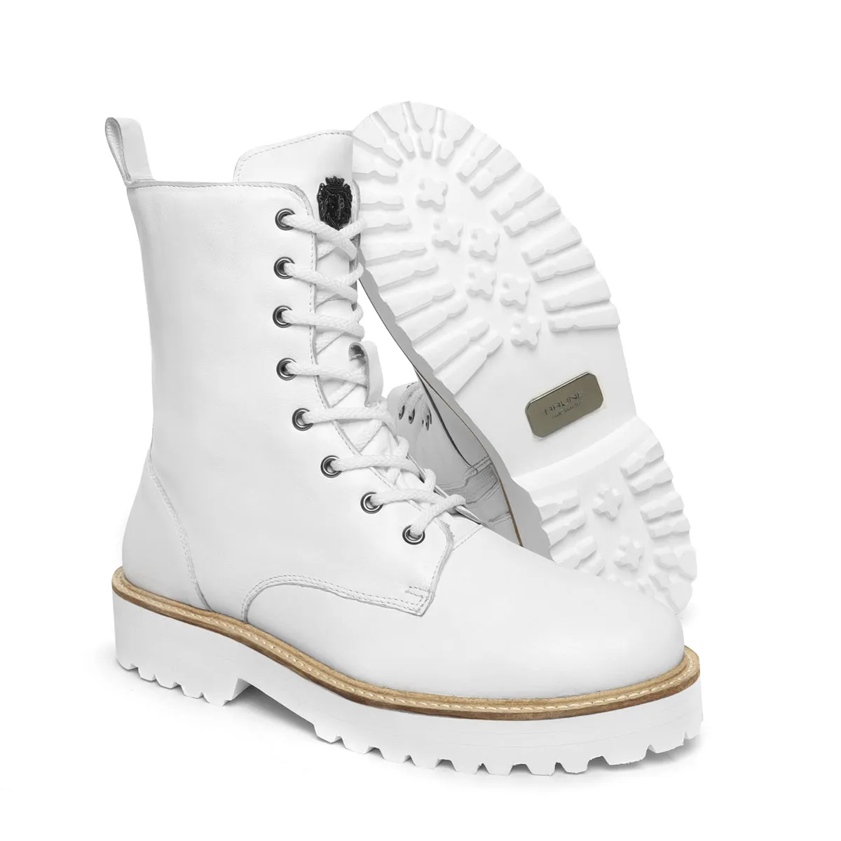 Light Weight White Leather Boot