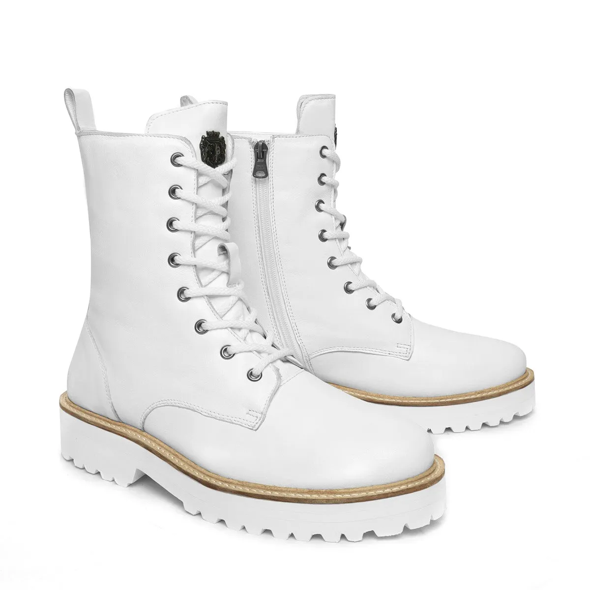 Light Weight White Leather Boot