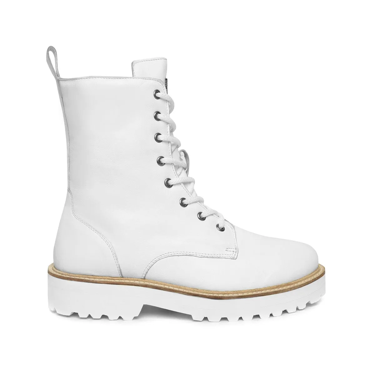 Light Weight White Leather Boot