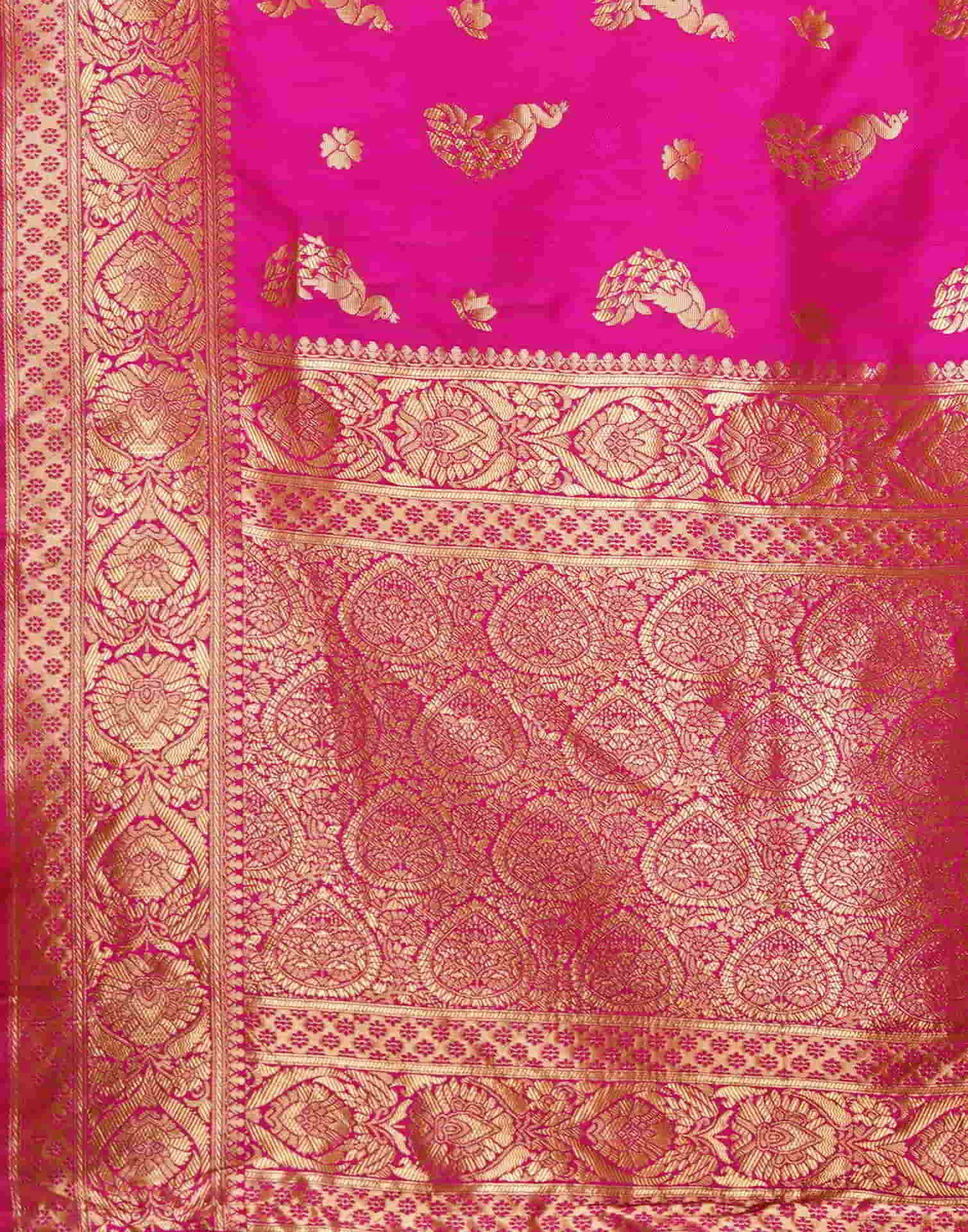 Magenta Banarasi Silk Woven Saree