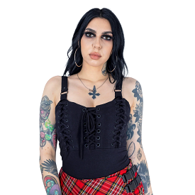 MALEVOLENCE TOP - BLACK