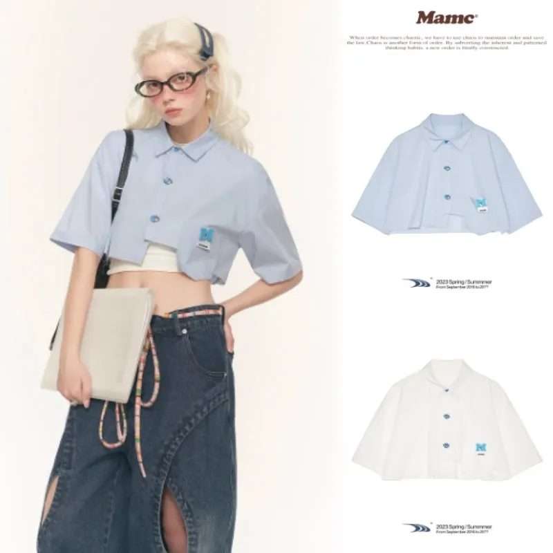 MAMC  |Street Style Plain Cotton Short Sleeves Oversized Logo