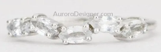 Marquise White Sapphire Cluster Ring in 14K Gold AD1440