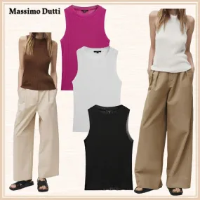 Massimo Dutti  |Crew Neck Plain Tanks & Camisoles