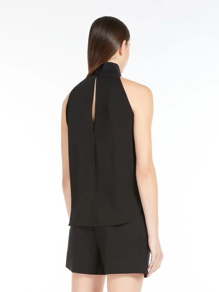 MEMORE TOP-WOVEN WAISTCOAT BLACK