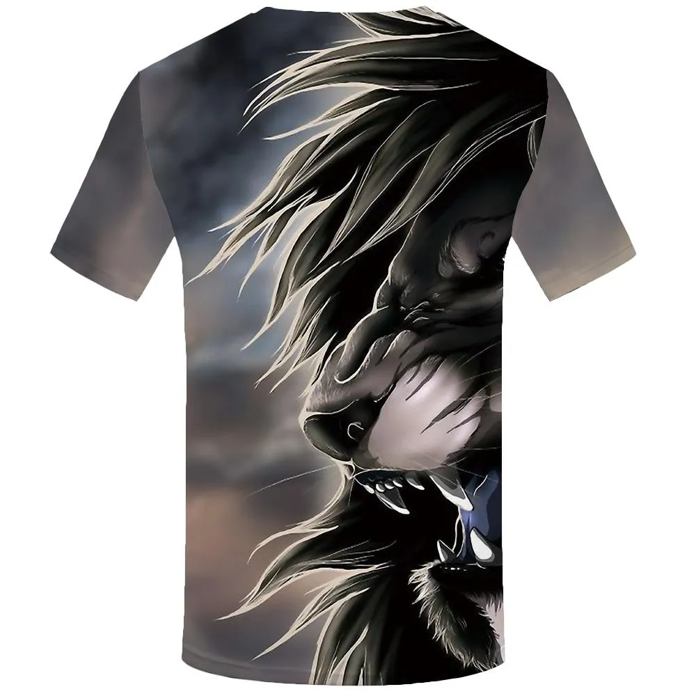 Men's Cool Funny 3D Animal Print Slim Hip Hop T-Shirts with O-Neck