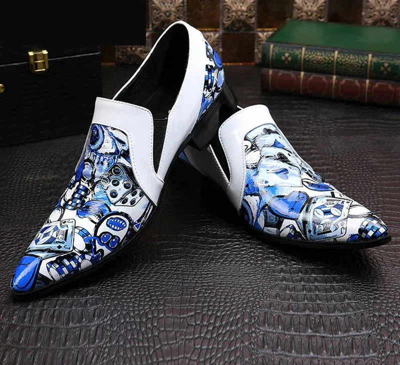 Men's Italian Designer Pointed Toe Party Night Club Wedding Dress Shoes