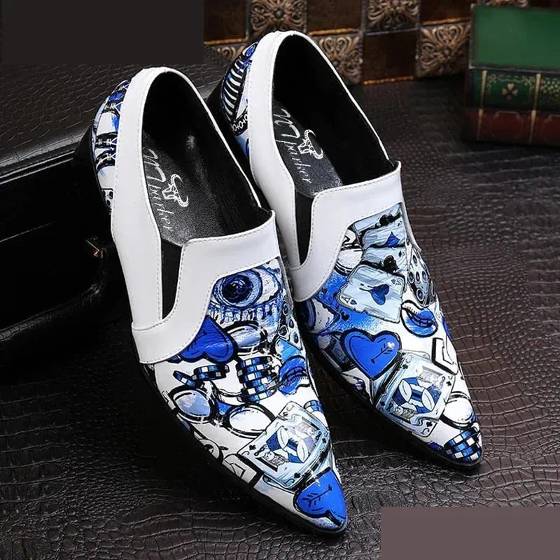 Men's Italian Designer Pointed Toe Party Night Club Wedding Dress Shoes