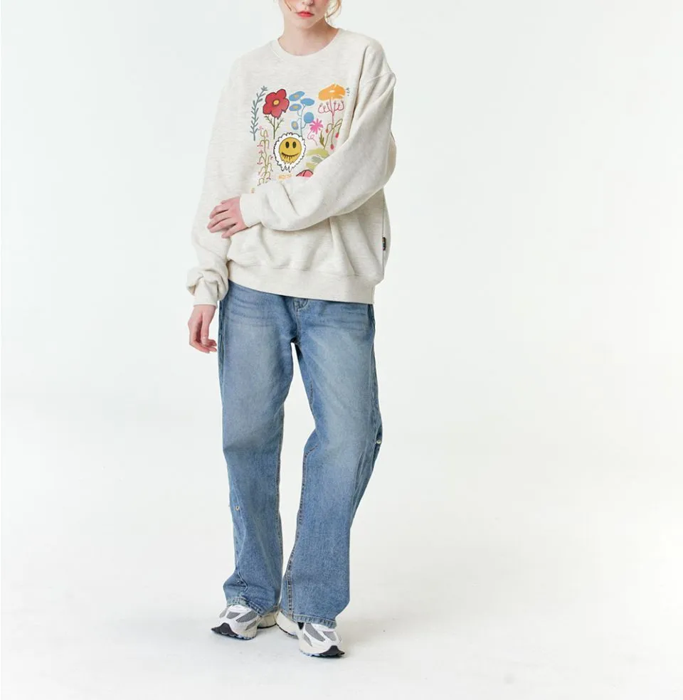 MISTER CHILD  |Heart Flower Patterns Unisex Street Style Long Sleeves