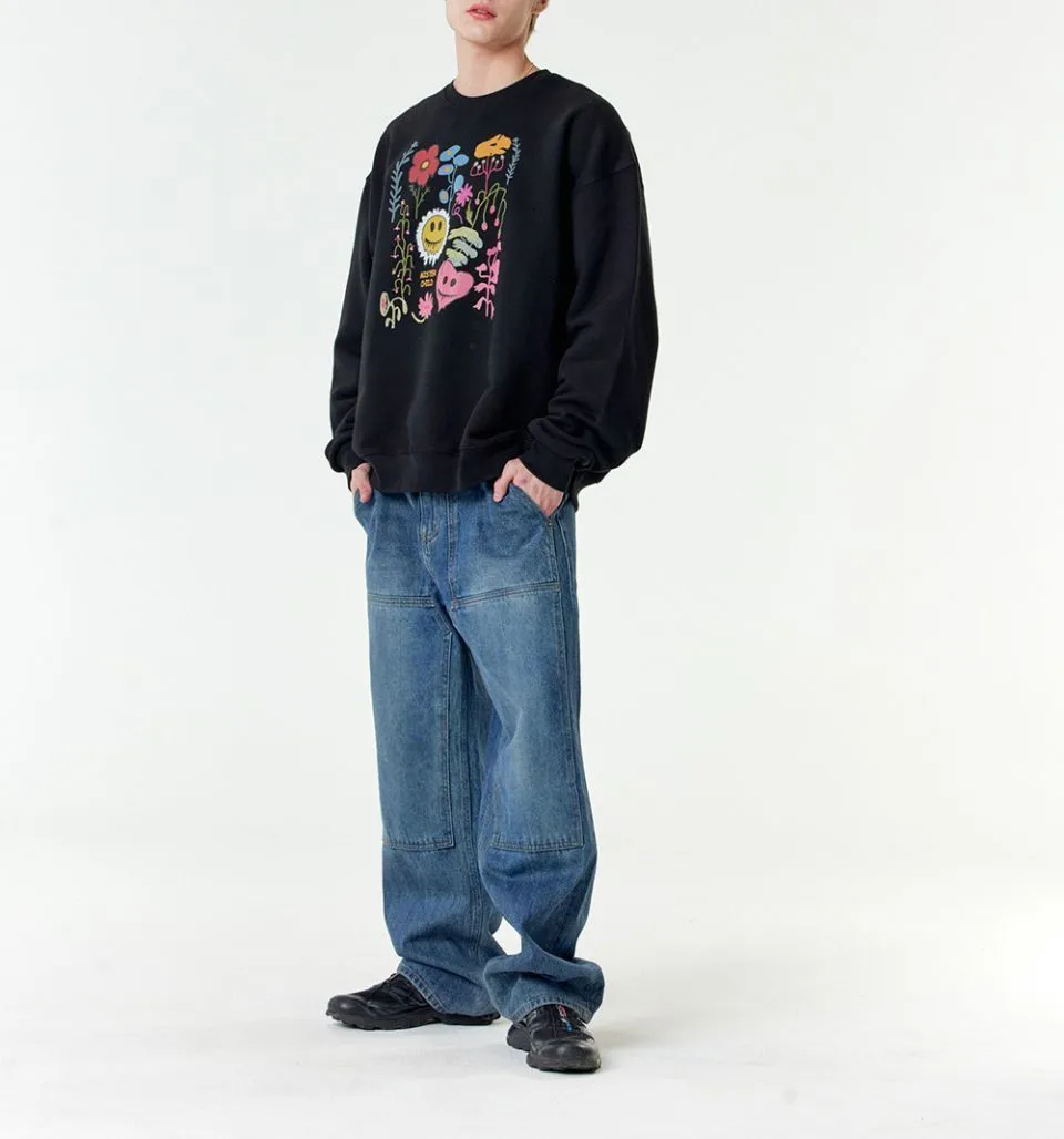 MISTER CHILD  |Heart Flower Patterns Unisex Street Style Long Sleeves