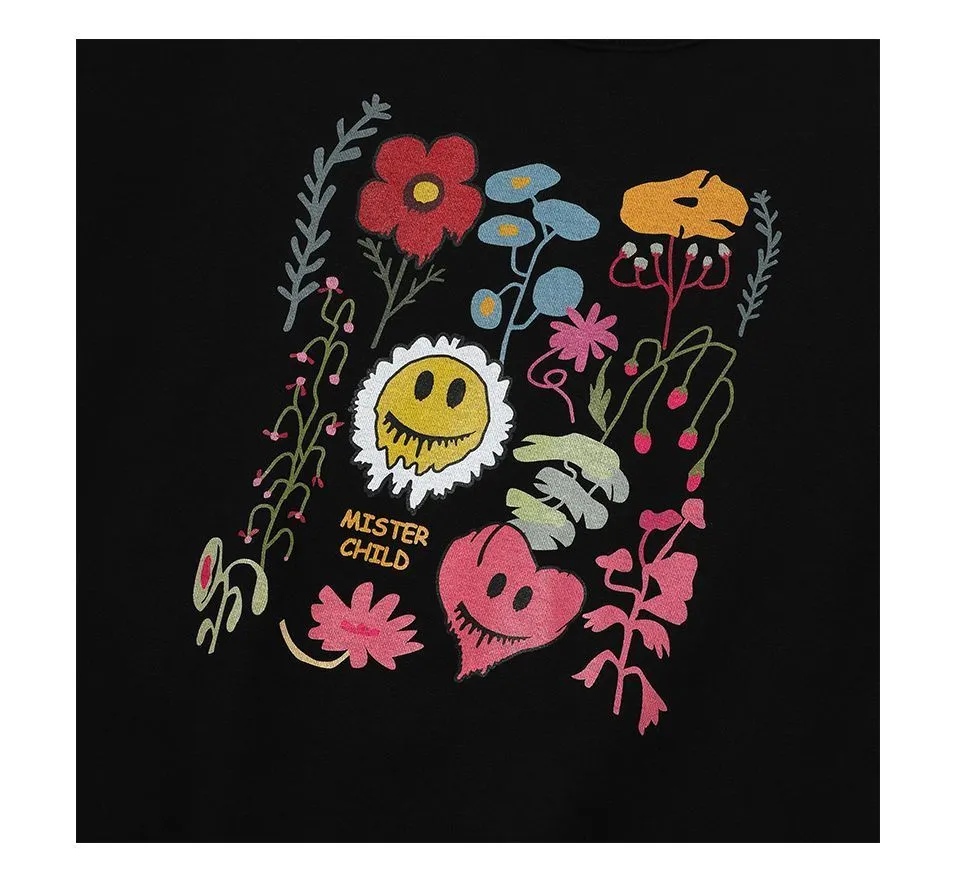 MISTER CHILD  |Heart Flower Patterns Unisex Street Style Long Sleeves