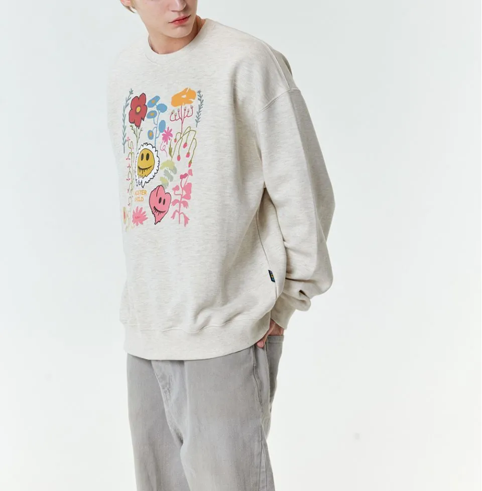 MISTER CHILD  |Heart Flower Patterns Unisex Street Style Long Sleeves