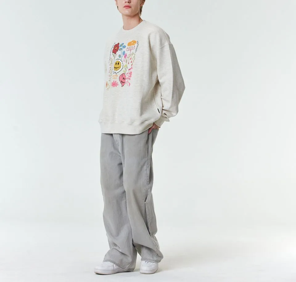 MISTER CHILD  |Heart Flower Patterns Unisex Street Style Long Sleeves