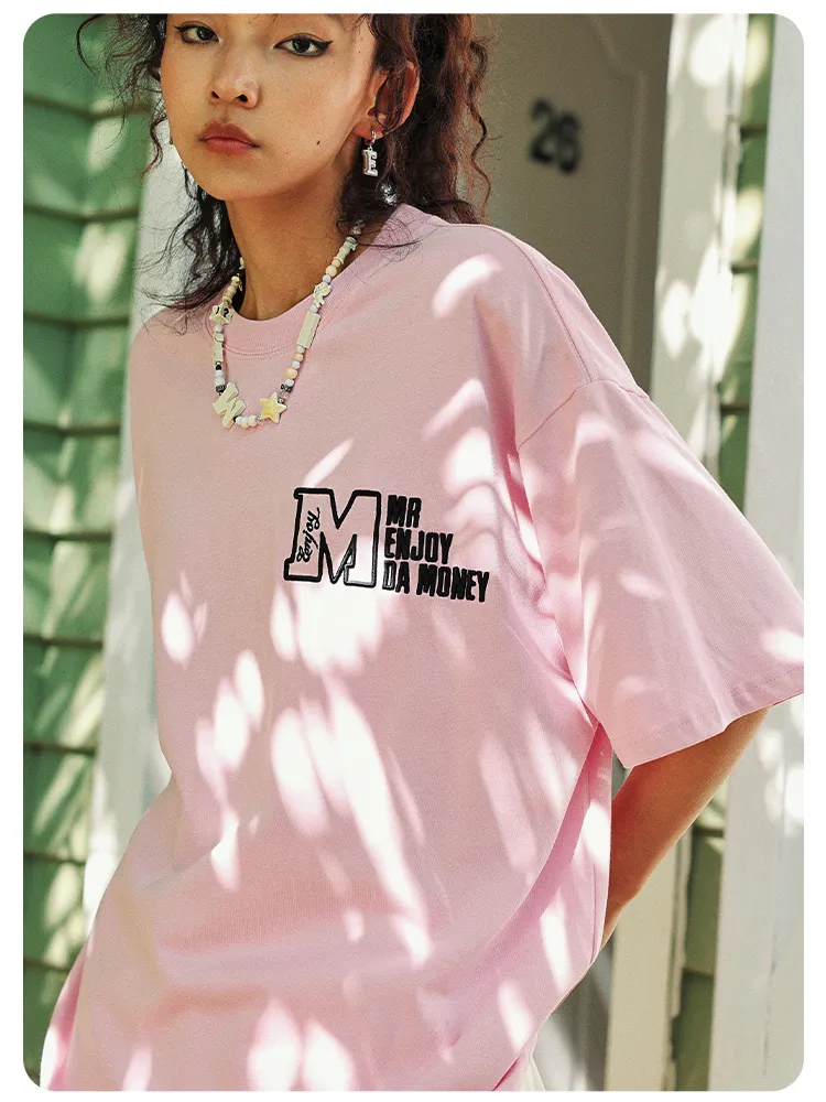 MR. ENJOY DA MONEY  |Unisex Street Style Cotton Oversized Logo T-Shirts