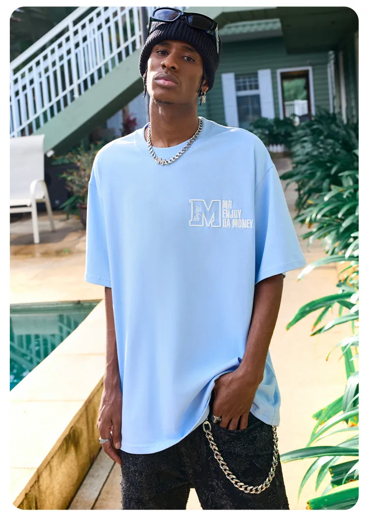 MR. ENJOY DA MONEY  |Unisex Street Style Cotton Oversized Logo T-Shirts