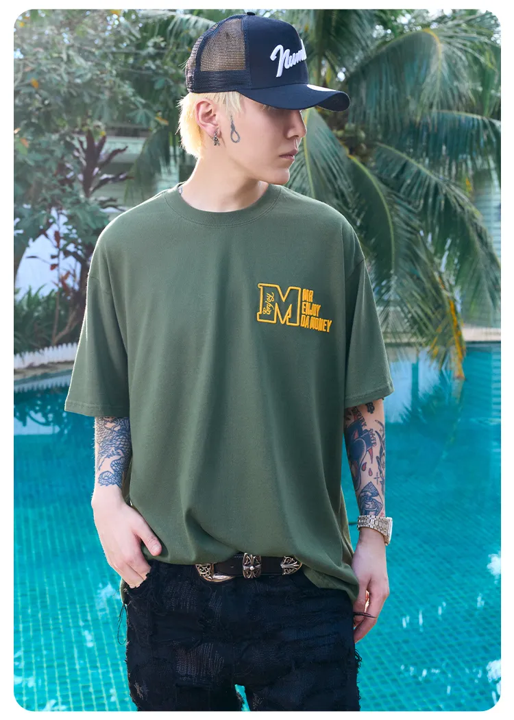 MR. ENJOY DA MONEY  |Unisex Street Style Cotton Oversized Logo T-Shirts