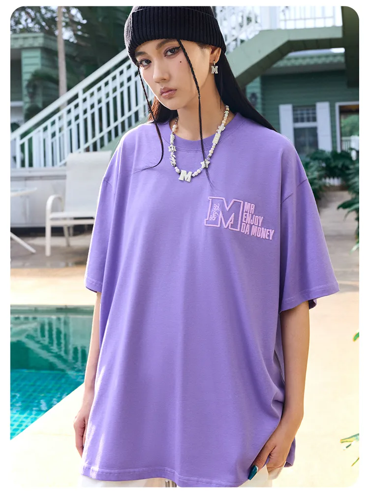 MR. ENJOY DA MONEY  |Unisex Street Style Cotton Oversized Logo T-Shirts