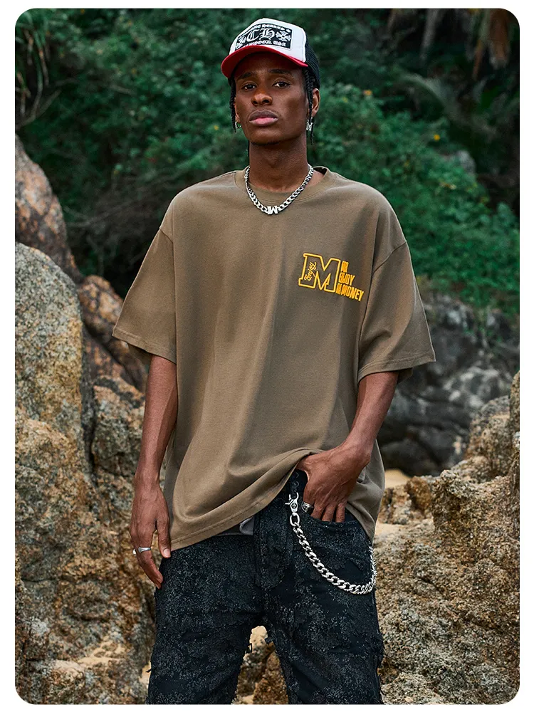 MR. ENJOY DA MONEY  |Unisex Street Style Cotton Oversized Logo T-Shirts