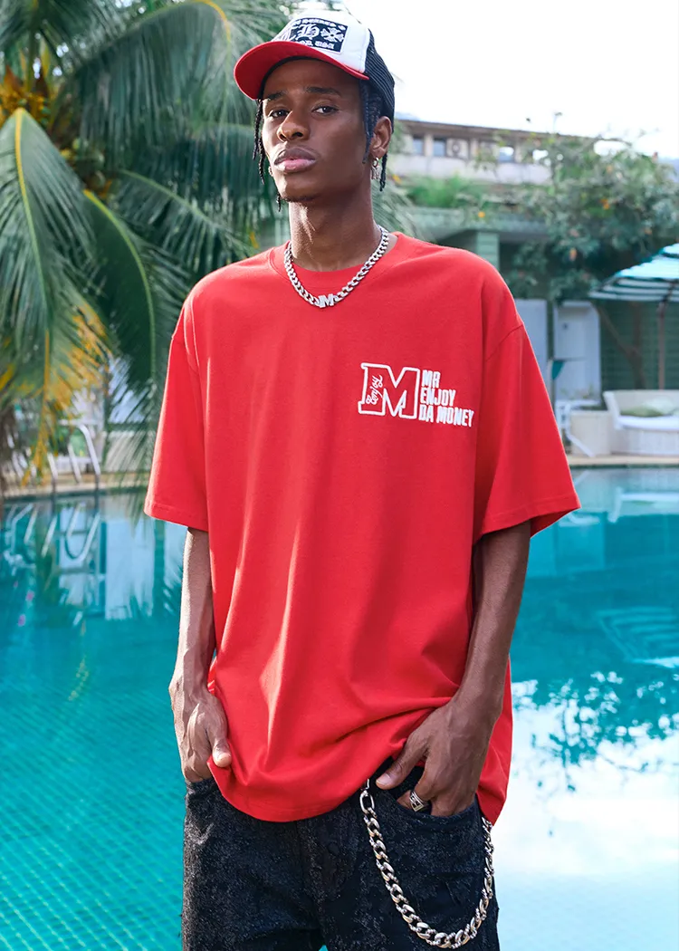 MR. ENJOY DA MONEY  |Unisex Street Style Cotton Oversized Logo T-Shirts