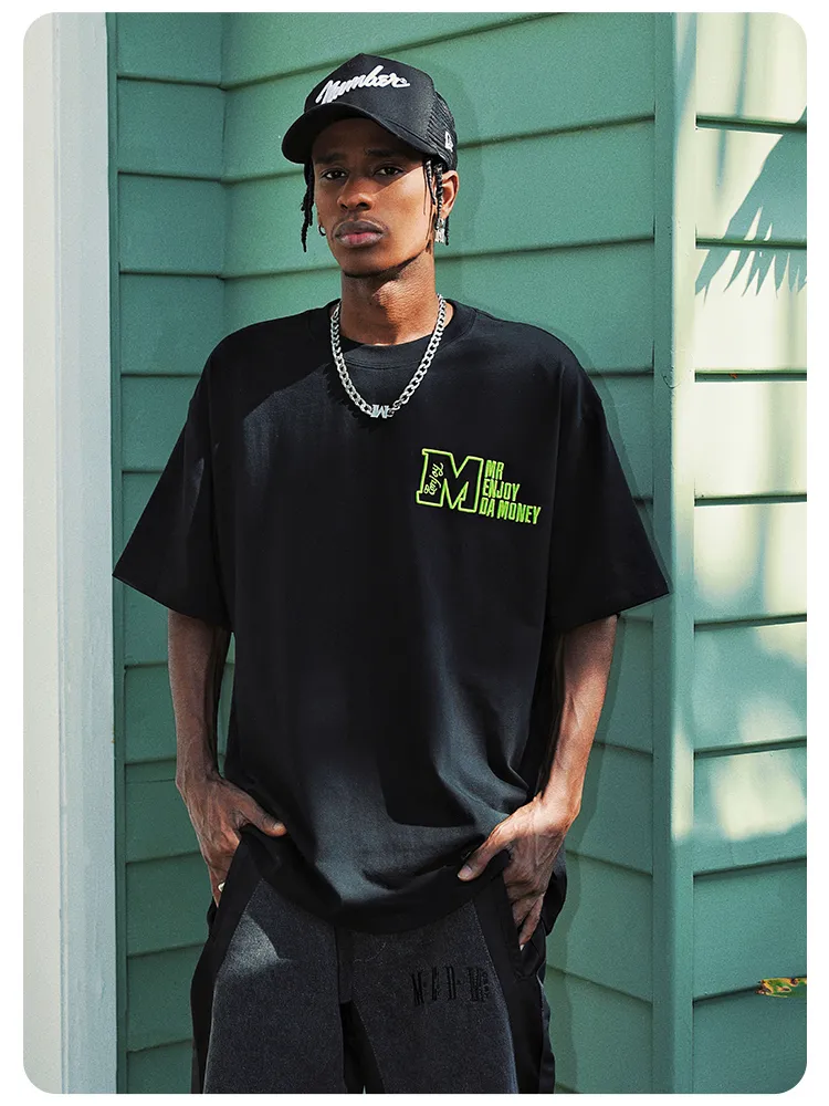 MR. ENJOY DA MONEY  |Unisex Street Style Cotton Oversized Logo T-Shirts