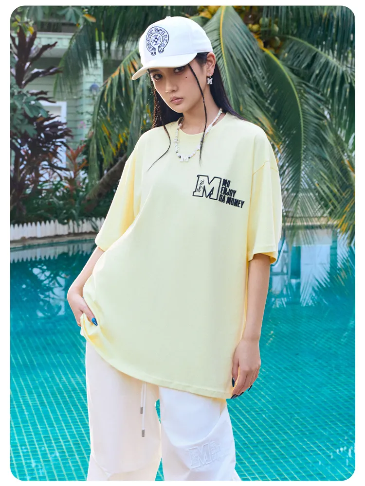 MR. ENJOY DA MONEY  |Unisex Street Style Cotton Oversized Logo T-Shirts