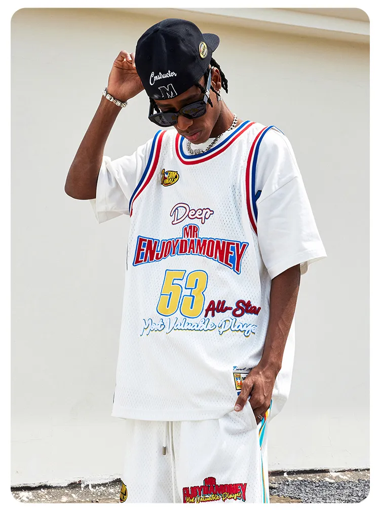 MR. ENJOY DA MONEY  |Unisex Street Style Cotton Oversized Logo Tanks