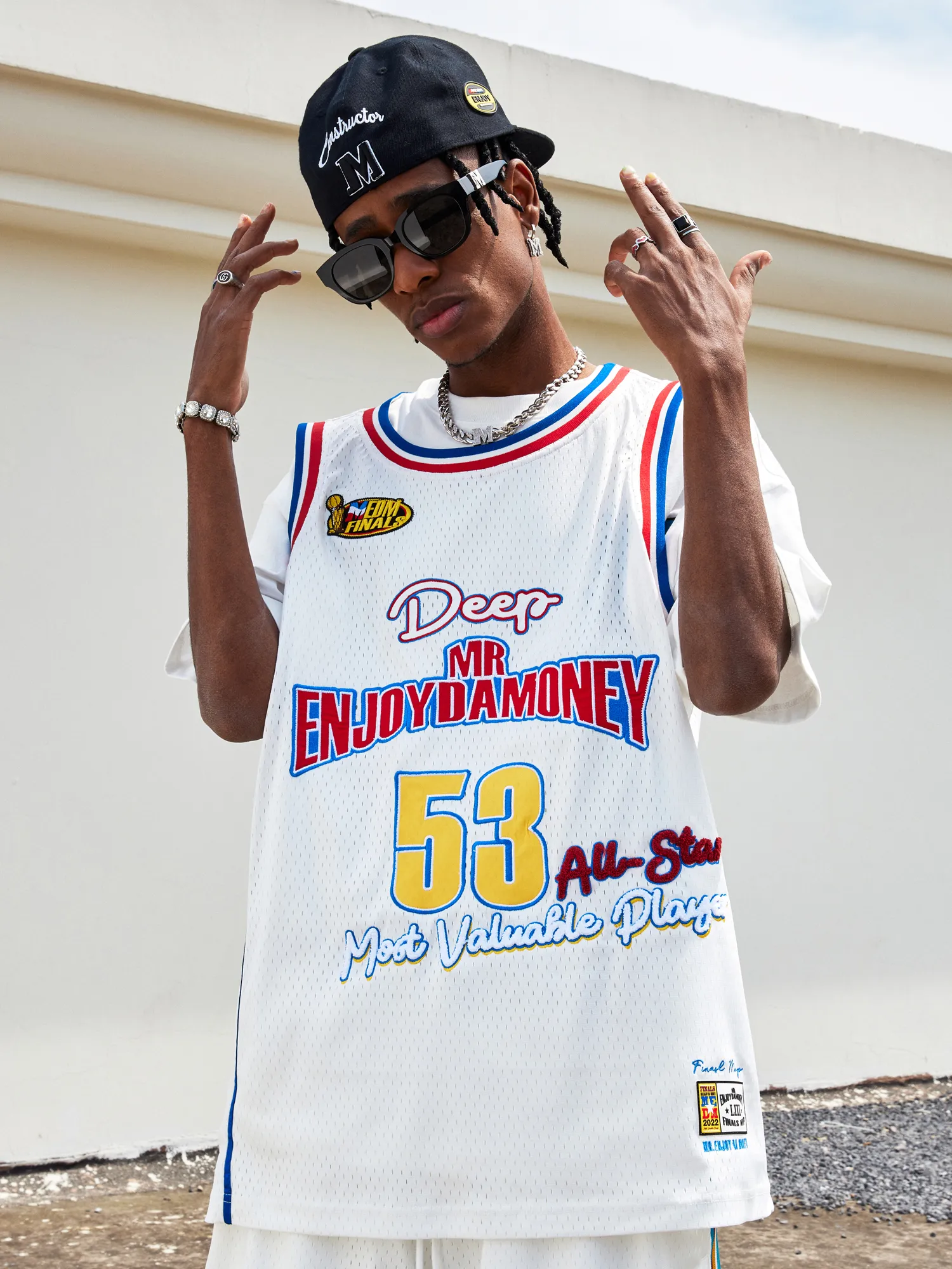 MR. ENJOY DA MONEY  |Unisex Street Style Cotton Oversized Logo Tanks