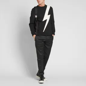 Neil Barrett Quilted Bolt SweatBlack & Off White