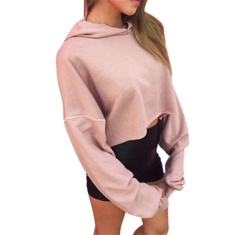 New Fashion Women Long Sleeve Casual Crop Sweatshirt Pullover Hoodies Tops Y06 SM6