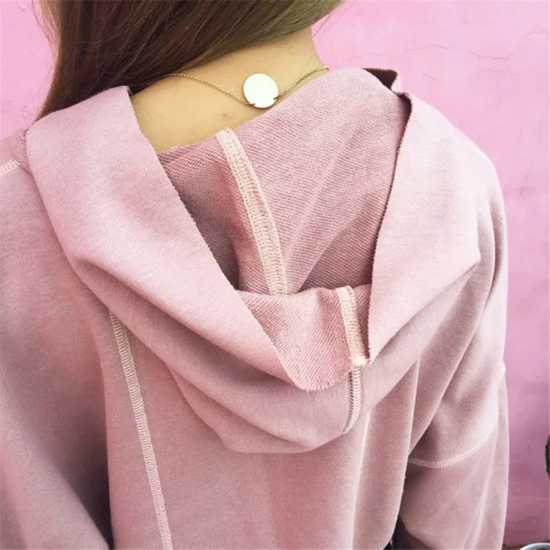 New Fashion Women Long Sleeve Casual Crop Sweatshirt Pullover Hoodies Tops Y06 SM6