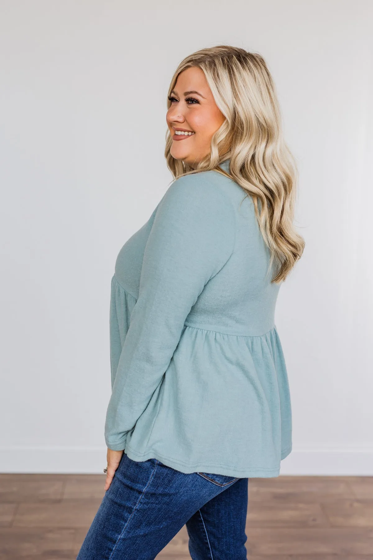 Not So Gloomy Babydoll Top- Teal