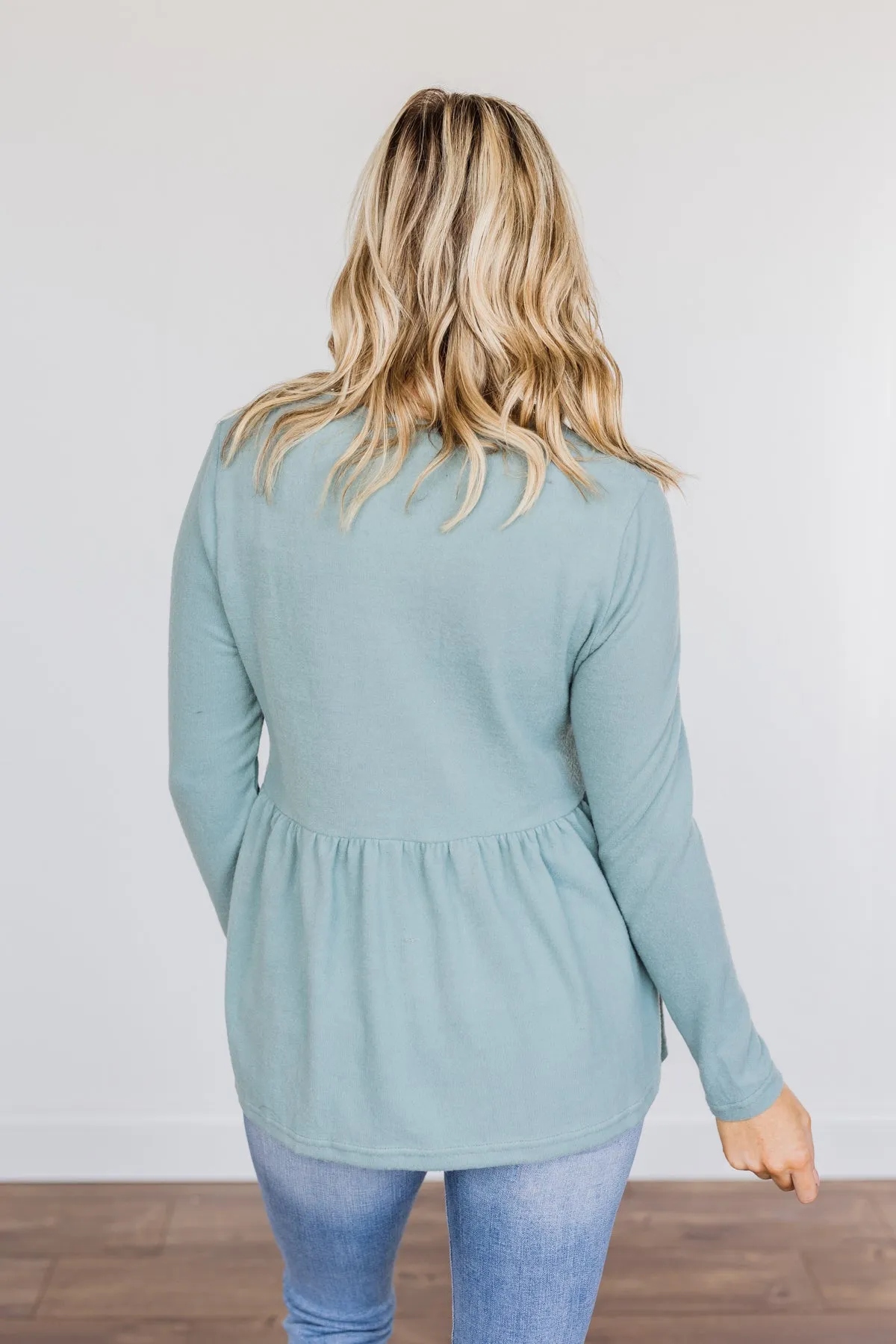 Not So Gloomy Babydoll Top- Teal